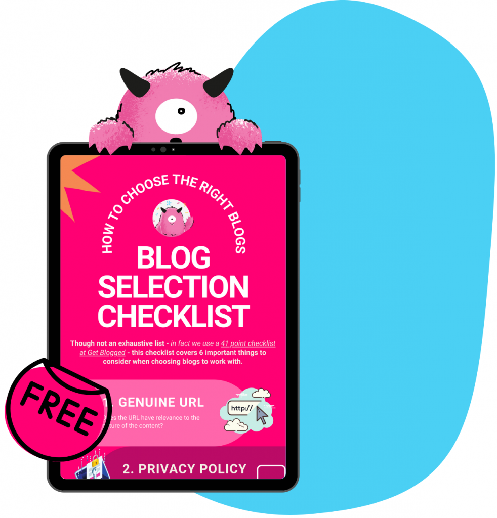 Blog selection checklist